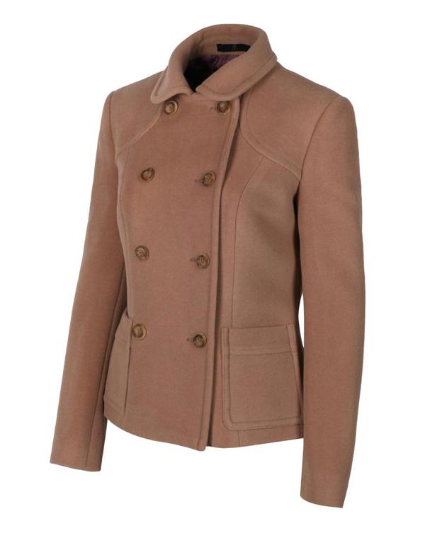 Myles Anthony Pecan Reefer Style Wool & Cashmere Jacket