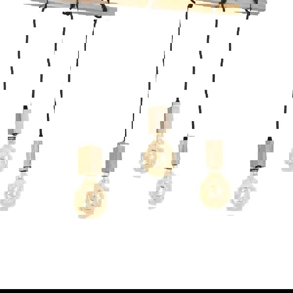 Milagro Jack Pendant Lamp Hand Made Natural Wood Ladder And Rope