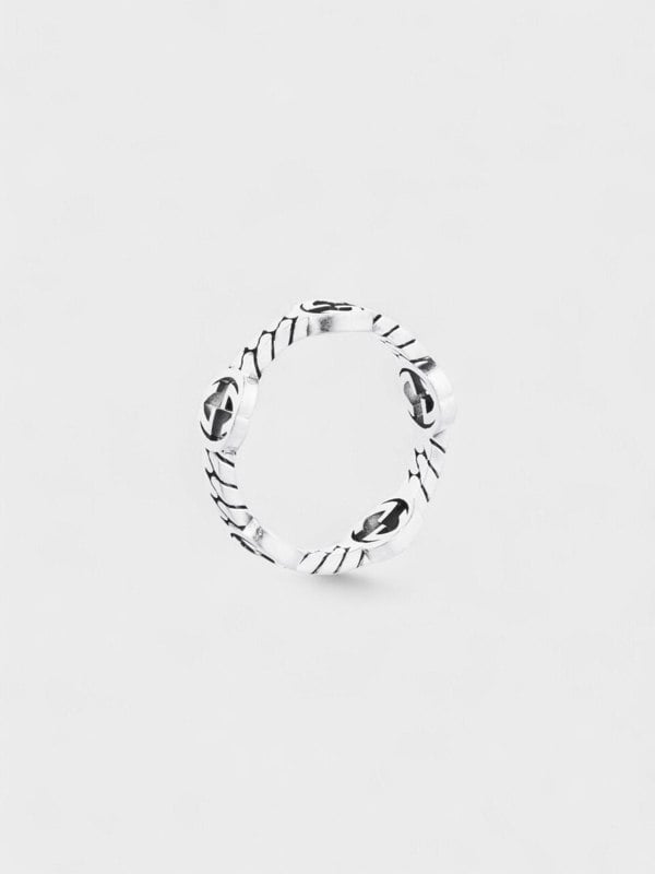 Gucci Silver Interlocked G Ring 925 Sterling Silver - Supplied FashionGucci