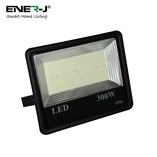 ENER-J 300W Outdoor LED Floodlight, 1500W Halogen Equivalent, IP66 Waterproof, 30,000 Lumens, 6000K Super Bright Security Light for Garage & Garden