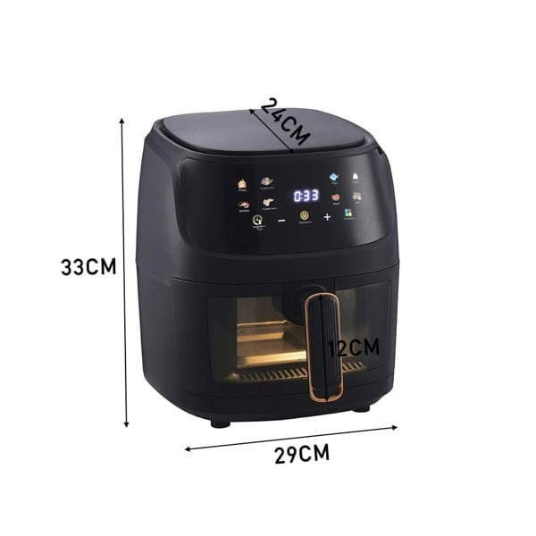 5L White/Black Digital Smart Air Fryer with Visible Window Kitchen Appliances Living and Home
