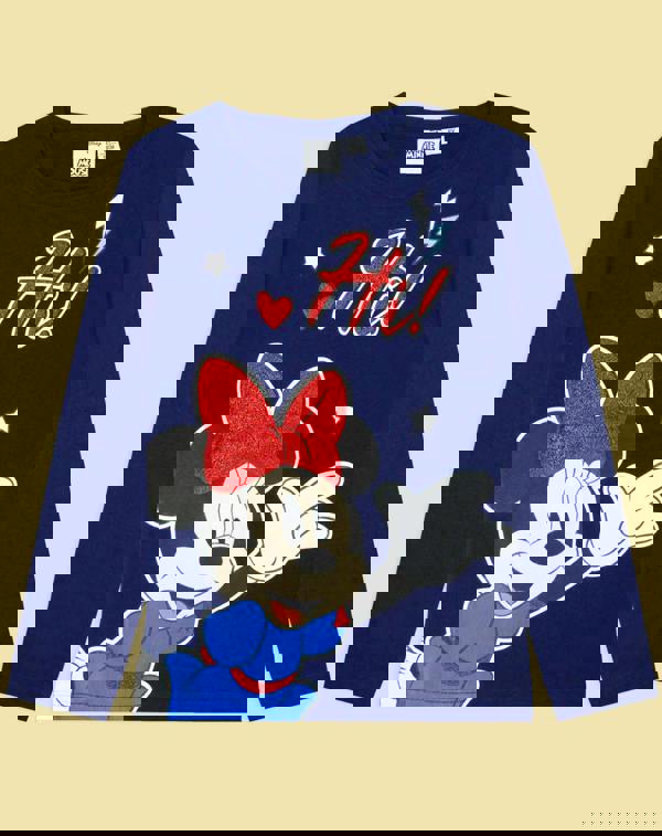 Disney Girls Blue Minnie Mouse Short Sleeved T-Shirt