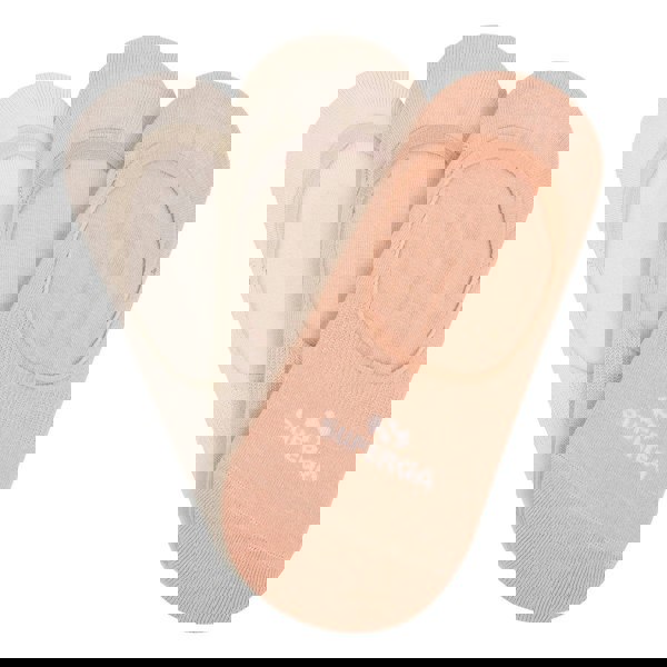 Superga Womens/Ladies No Show Socks (Pack of 3) - Orange/Beige/Light Beige