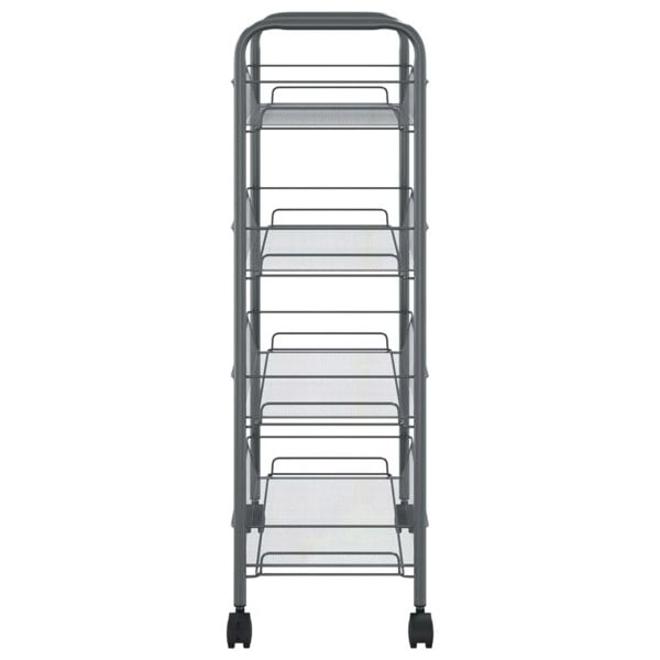 Berkfield 4-Tier Kitchen Trolley Grey 46x26x85 cm Iron