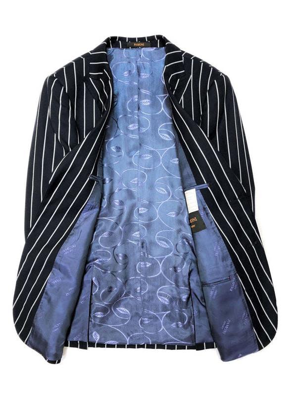 Navy Bold Stripe 2-button 3-piece Suit