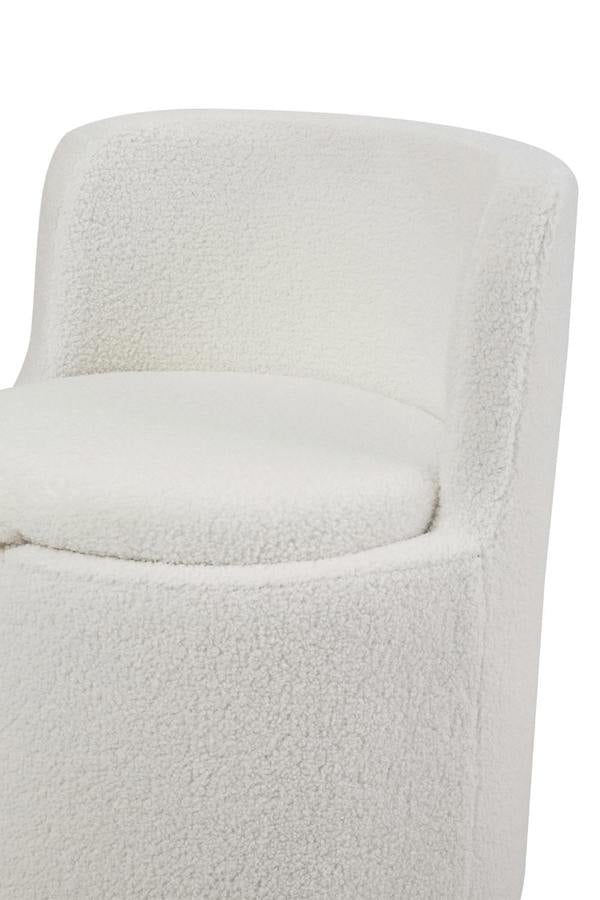 Living and Home 360° Upholstered Sherpa Swivel Chair with Storage