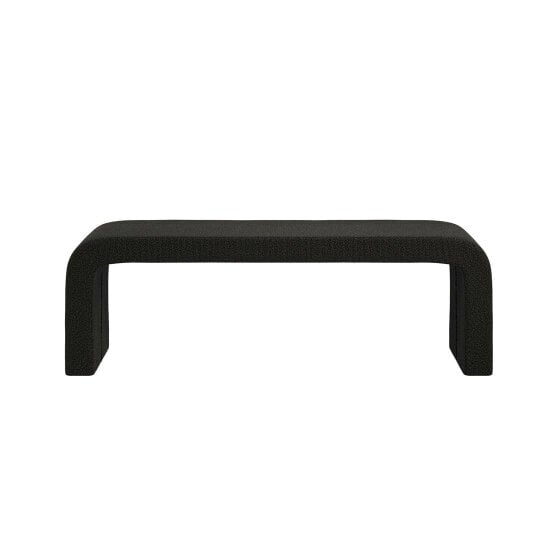 Wyld Haus Palermo Minimalist Curved Black Upholstered Hallway Bench