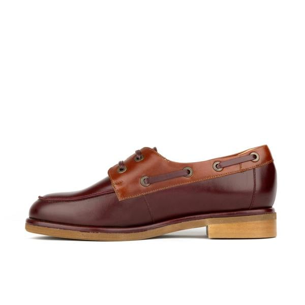 Embassy London Boatie - Brown Mix - Women's leather boat shoe
