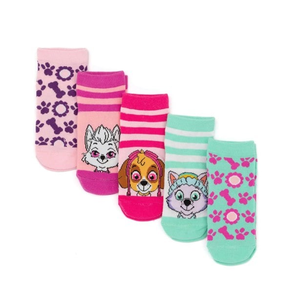 Paw Patrol Girls Socks (Pack of 5) - Pink/White/Green