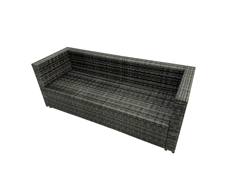 Fimous 8 seater Height Adjustable Rising Lifting Table Corner Sofa Set Rattan Garden Furniture Dining Set with Side Table Dark Grey Mixed