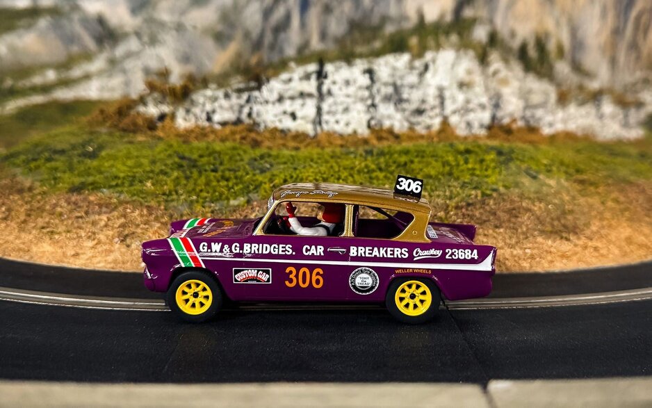MCSlots Ford Anglia 105E George Polley 306 1:32 Scale Scalextric C4584