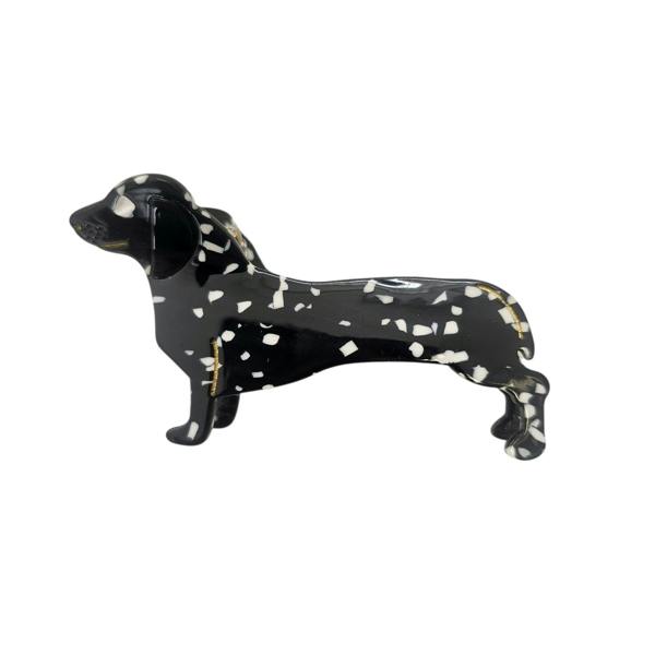 Gold Trip Black Dachshund Claw Clip