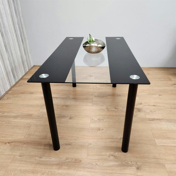 Kosy Koala Dining Table Clear Glass Kitchen Place for 6 Seats, Dining Table Only (Clear H 75 x L 140 x W 80 cm)