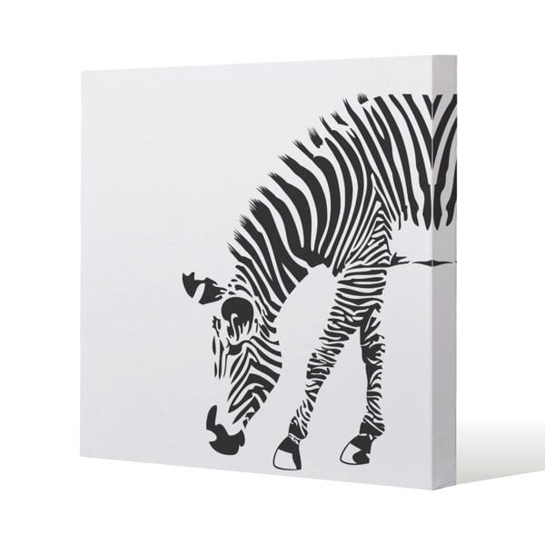 Benjamin Tate Design Zebra Slim Style Canvas Print  40x40cm , 15mm Slim Real wood.