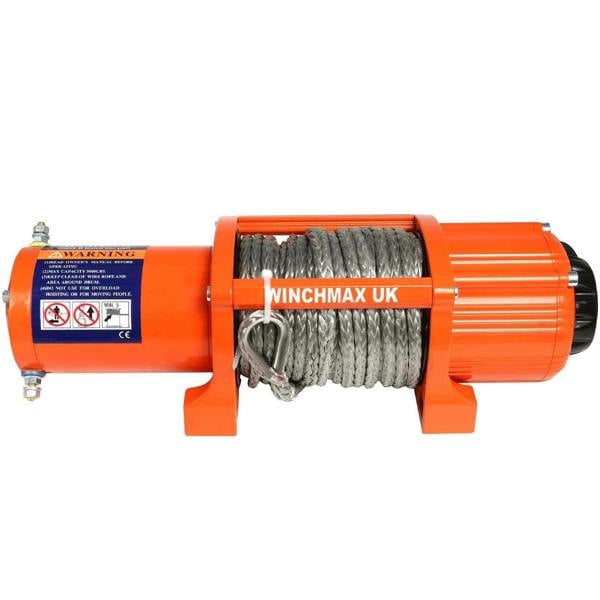 Winchmax 5,000lb (2,268kg) 12V Winch 152m x 63mm Dyneema Rope, 1/4 Inch Clevis Hook, Twin Remotes