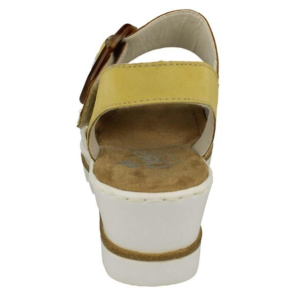 Rieker Ladies Rieker Buckle Detailed Wedge Heeled Sandals 67476