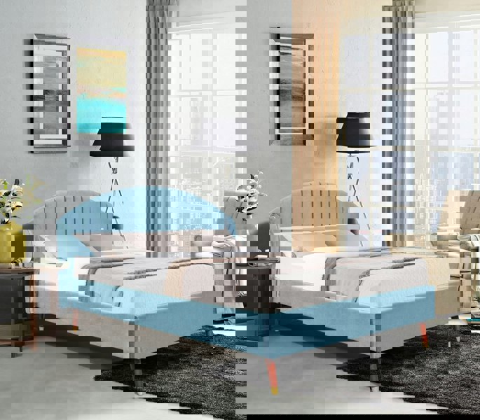 Comfy Living Athens Winged Plush Velvet Fabric Bed Frame - A Luxurious and Sophisticated Statement Piece for Your Bedroom