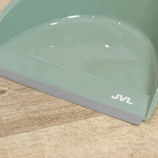 JVL Dust Pan And Brush Set / Rubber Grip - Green