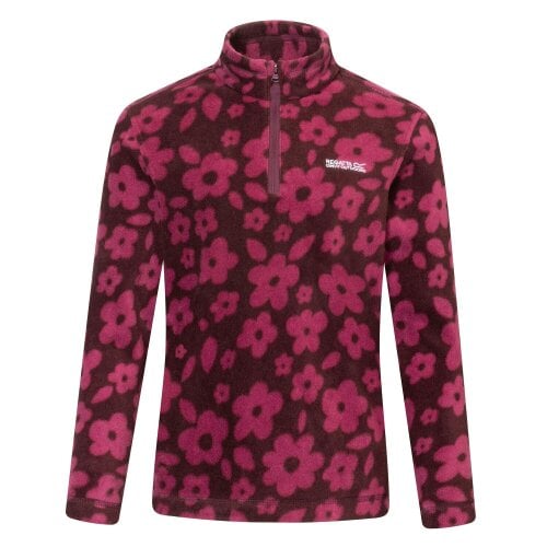 Regatta Great Outdoors Kids Hot Shot II Half Zip Fleece Top - Fig/Violet