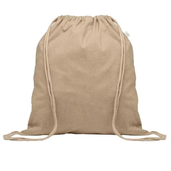 MidOcean Cabetri Colour Recycled Cotton Drawstring Bag - Khaki Brown - 