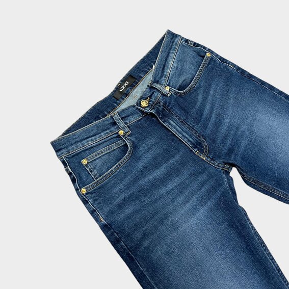 Versace Medusa Head Denim Taylor Jeans Blue