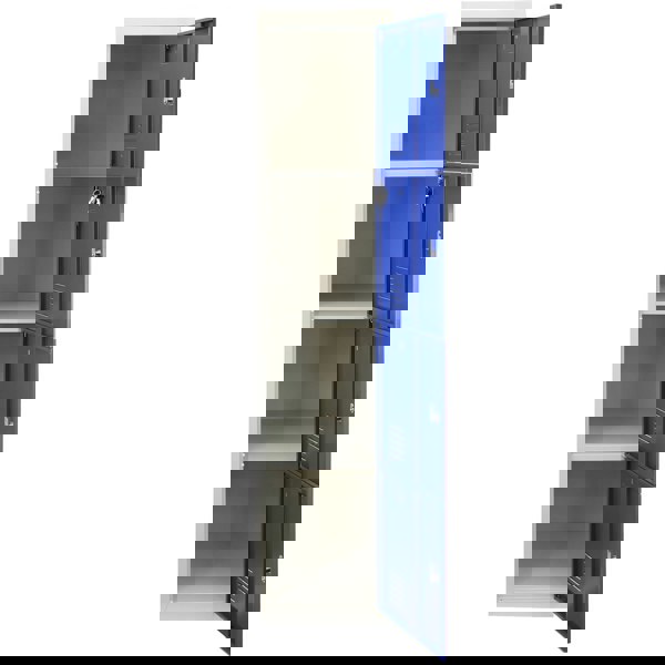 Monstershop Metal Storage Lockers - Four Doors, Flatpacked, Blue