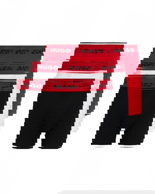HUGO Triple Pack Mens Trunks - Red/White/Black 972
