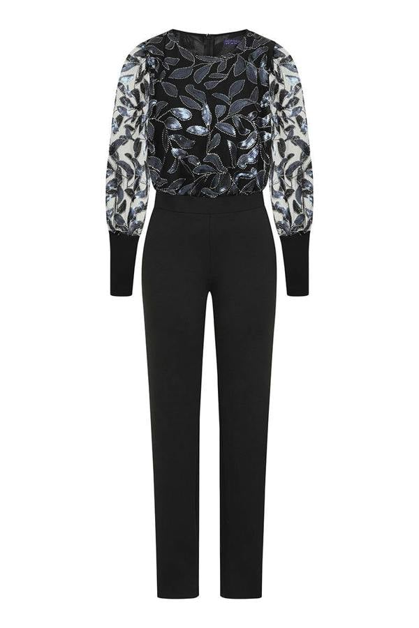 HotSquash Ponte Jumpsuit with Blouson Sleeves