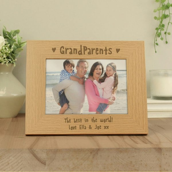Personalised Memento Company Personalised Grandparents 5x7 Landscape Wooden Photo Frame