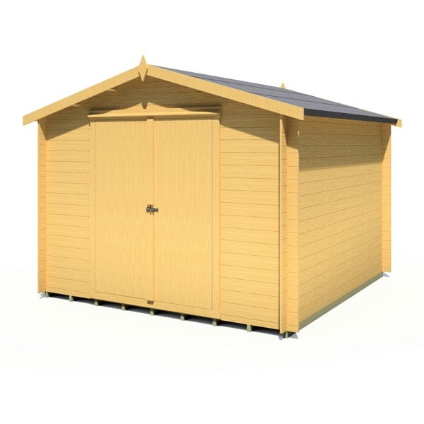 Shire Bradley 10x10 Log Cabin 19mm interlock Cladding - Best Shed