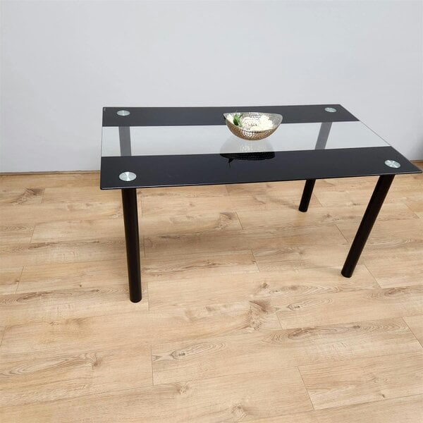 Kosy Koala Dining Table Black Glass Kitchen Place for 4 Seats