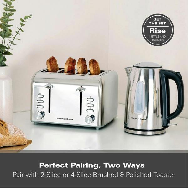 Hamilton Beach Rise Stainless Steel 1.7L Kettle - Polished