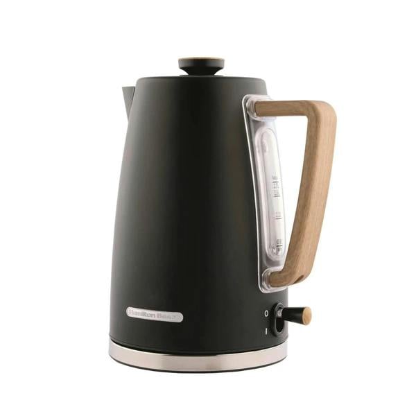 Hamilton Beach Scandi 1.7L Kettle - Matte Black with Wood Effect