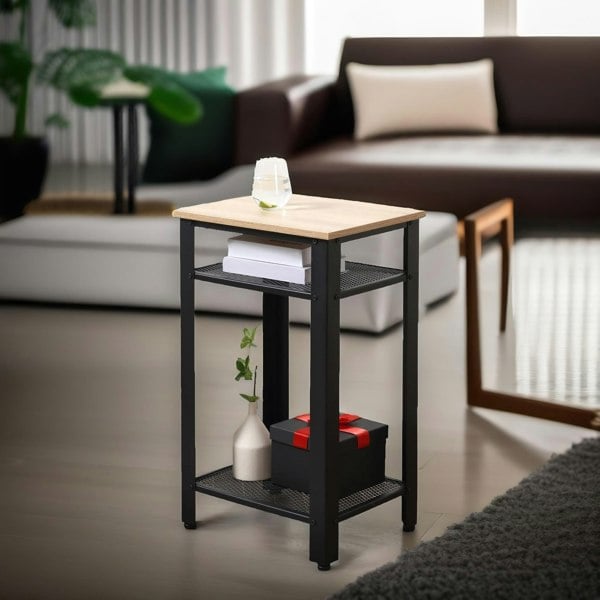 Rafaelo Mobilia 3 Tier Side Table With Mesh Shelves