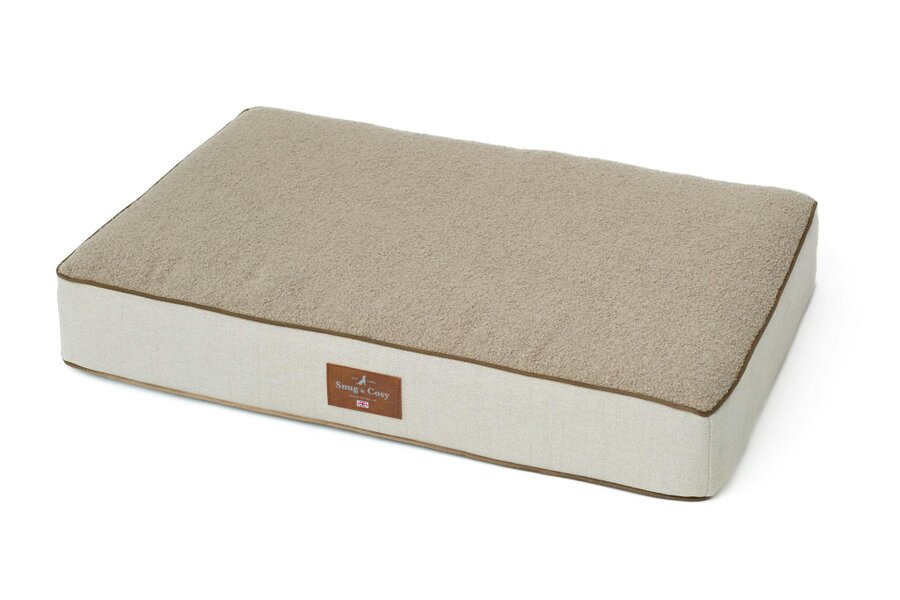 Snug and Cosy Pets Heritage Tweed Orthopaedic Pet Lounger - Comfort & Support - 120 × 75 × 15 cm - 47" - Natural  - 1