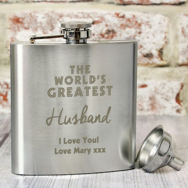Personalised Memento Company Personalised 'The World's Greatest' Hip Flask