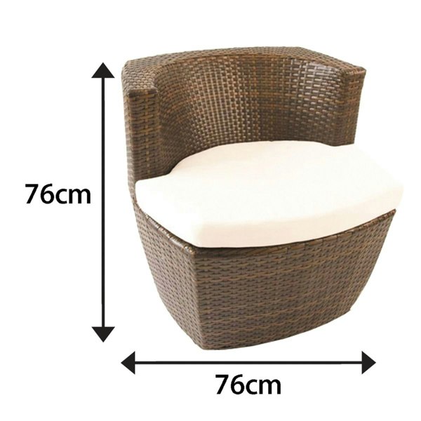 Cozy Bay Furniture Cozy Bay Provence Rattan 2 Seater Square Tea For Two Set in Cappuccino