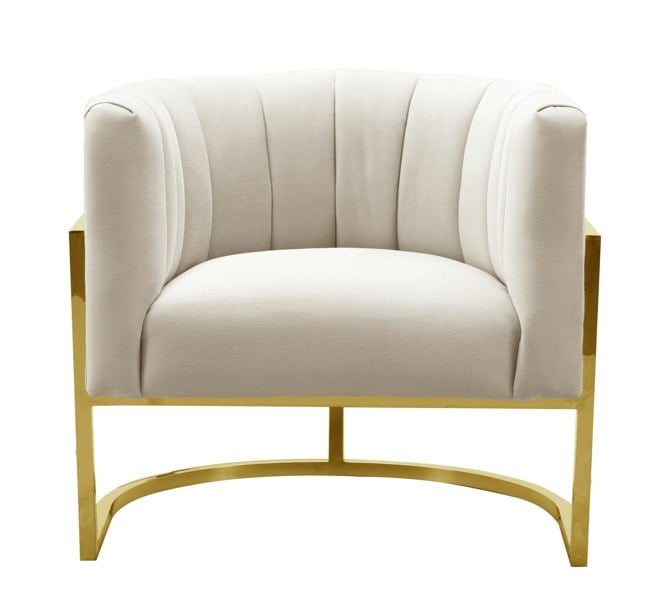 Furniture Edit Magnolia Spotted Cream Chair with Gold