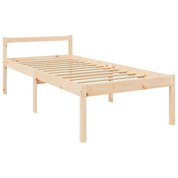 Berkfield Bed Frame with Headboard Small Single Solid Wood