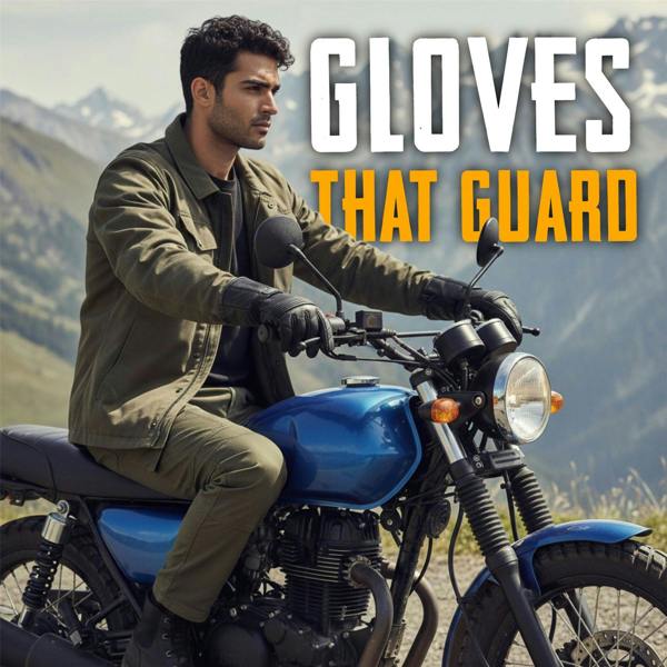 Infinity Leather Men's Thermal Motorbike Black Leather Waterproof Biker Protection Gloves
