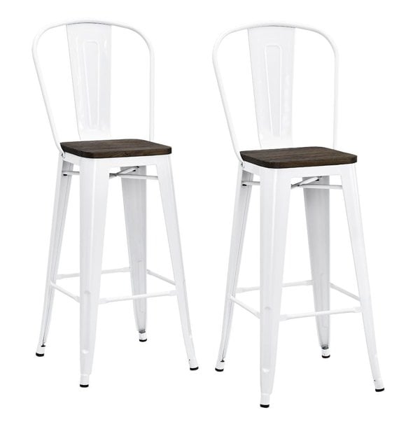 Dorel Home Luxor Barstool in Gun Metal - 2 pieces