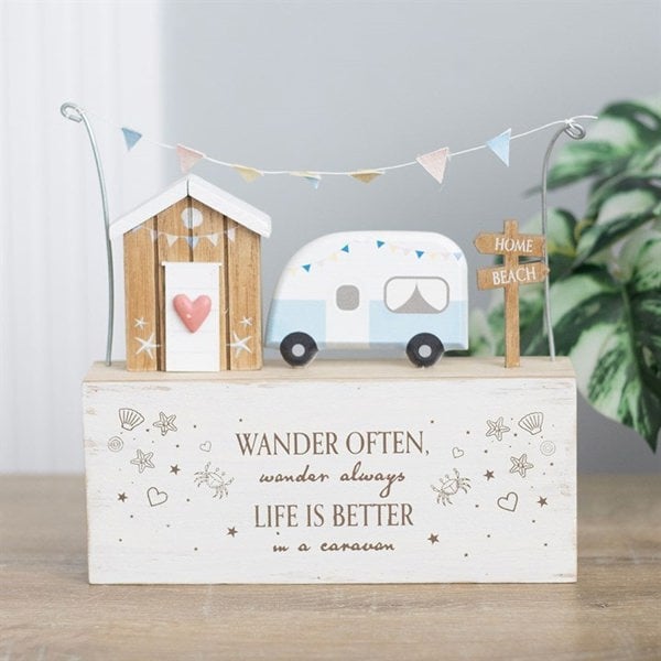 Serano Wander Often Beach Hut Caravan Wooden Ornament