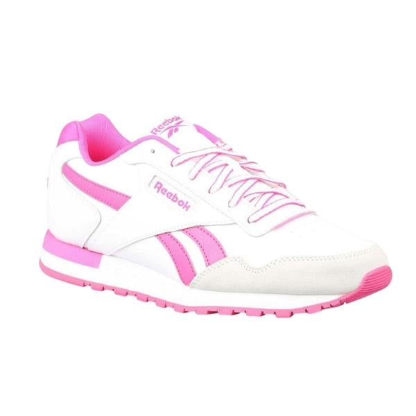 Reebok Childrens/Kids Glide Leather Flat Trainers - White/Pink - 