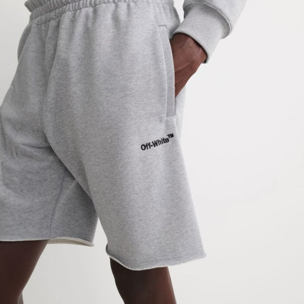 Off-White Helvetica Logo Sweat Shorts - Grey