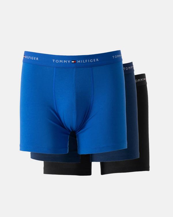 Tommy Hilfiger 3 Pack Dyed-to-Match Mens Boxer Briefs - Noble Blue/Prep Navy/Black