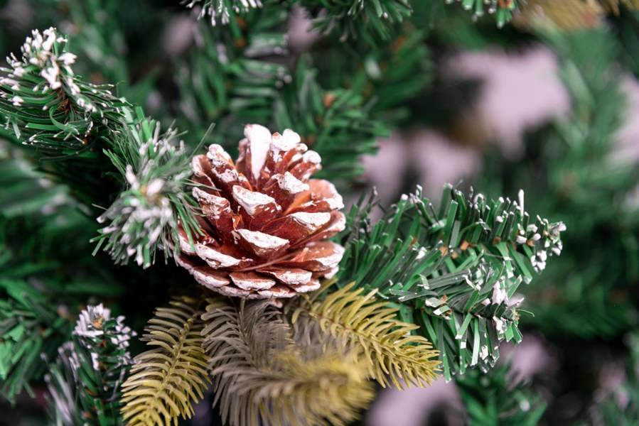 4ft to 8ft Stockholm Pine Artificial Christmas Trees with Berries, Frosted Cones and Mixed Tips image 4