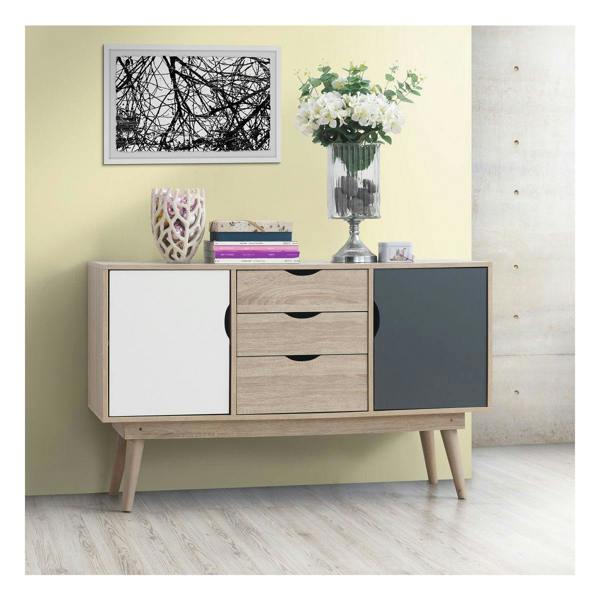 Timber Art Design Alford Sideboard 2 Doors 3 Drawers Storage Cabinet Cupboard
