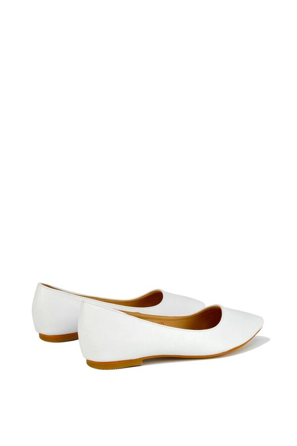 XY LONDON Pointed Toe Low Heel Bridal Ballerina Pump Shoes