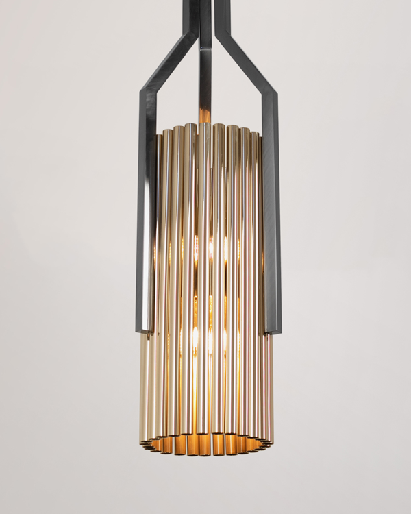 Castro Lighting Black Nickel Mate & Gold Luxury Pendant Lamp