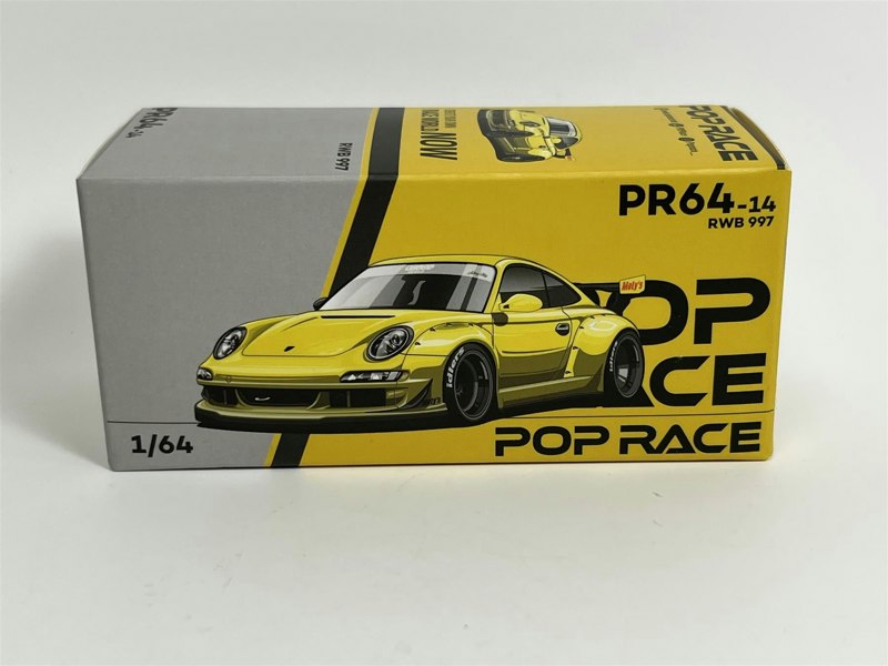 Pop Race Porsche RWB 997 Notting Hill Yellow 1:64 Scale PR640014